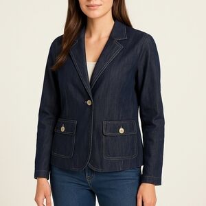 Pierre Cardin Blue Denim Blazer Jacket